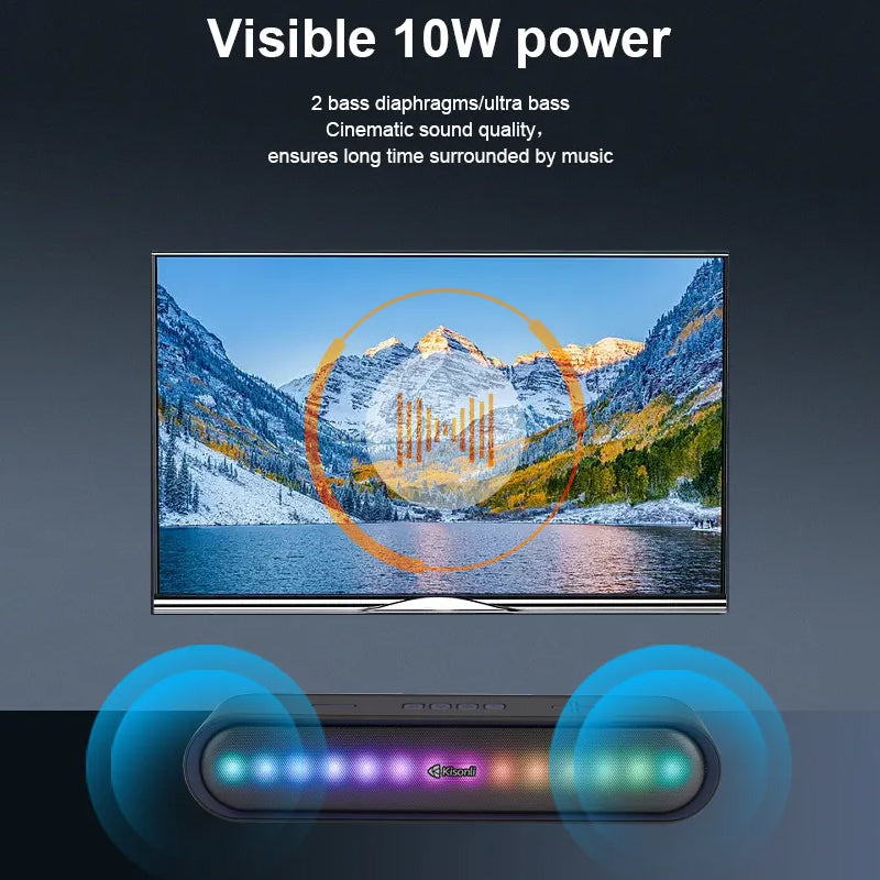 Kisonli Wireless Bluetooth Longbar Speaker Led-915