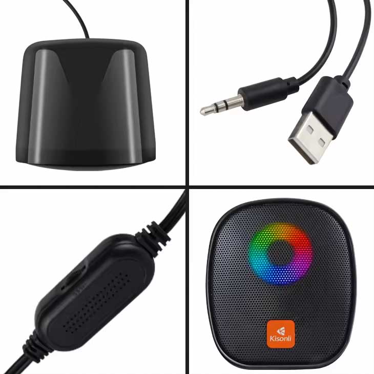 Kisonli X11 Rgb Gamer Pc Mini Usb Speaker With 6w Power
