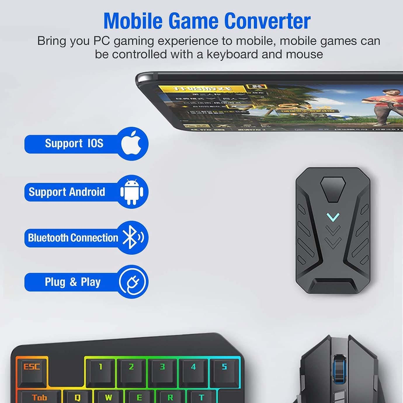 Gaming Wireless Bluetooth 5 In 1 Combo Keyboard And Mouse