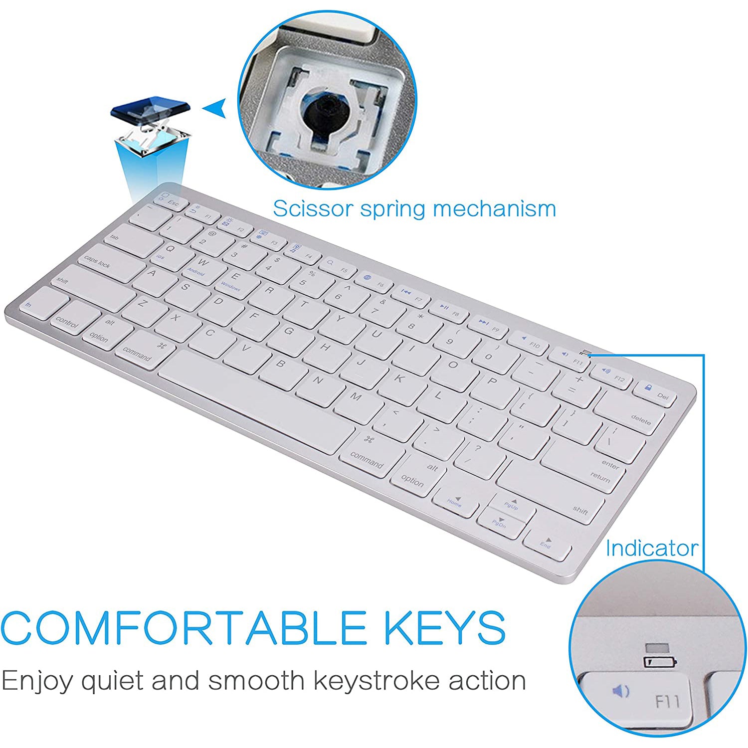 Bluetooth Keyboard Blue X5