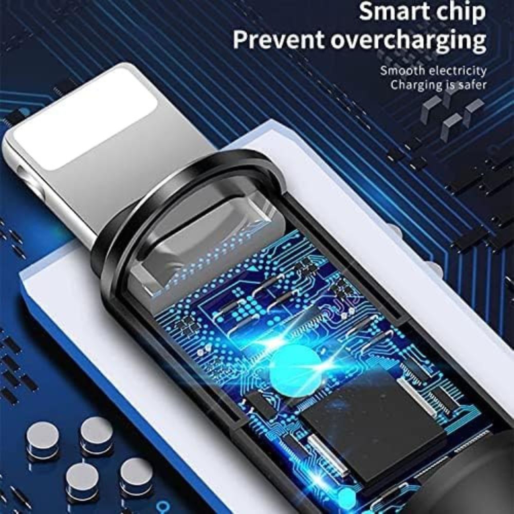Logilink 3in1 Usb To Micro/type C/iphone Nylon Data Cable 6a Fast Charging 1m 1 Year Warranty