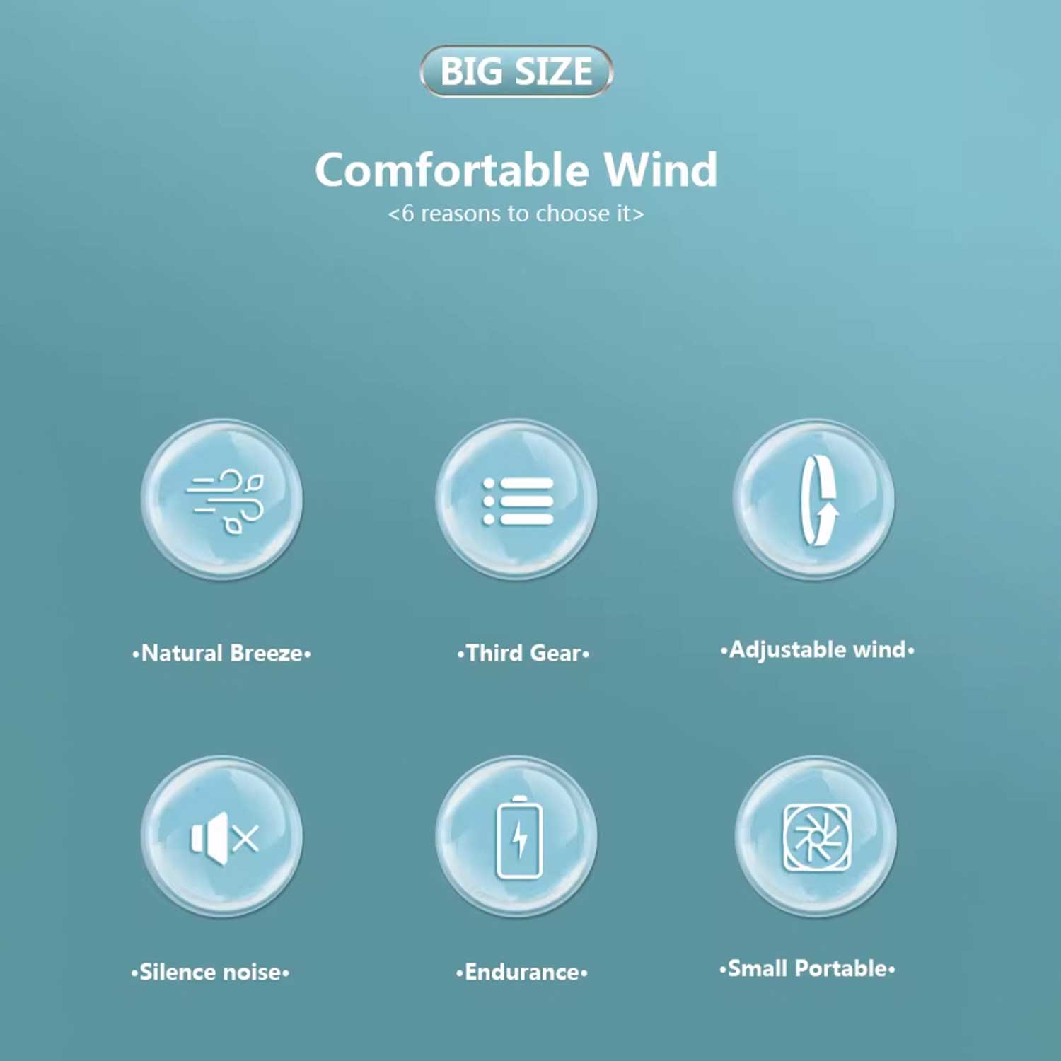 Kisonli F102 Portable Desktop Silence Fan Rechargeable