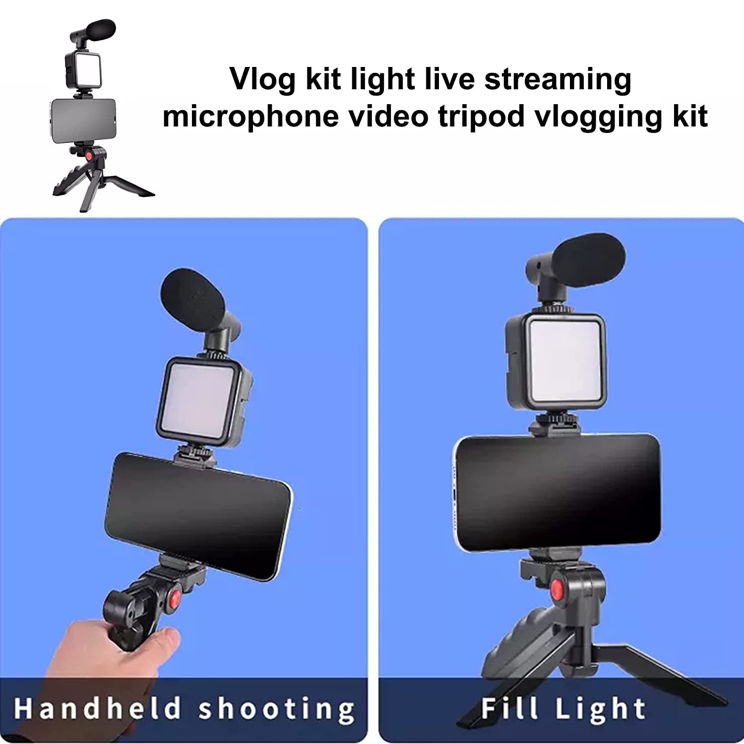Ay-49 Video Making Kit Vlogging Tripod Triple Band Light