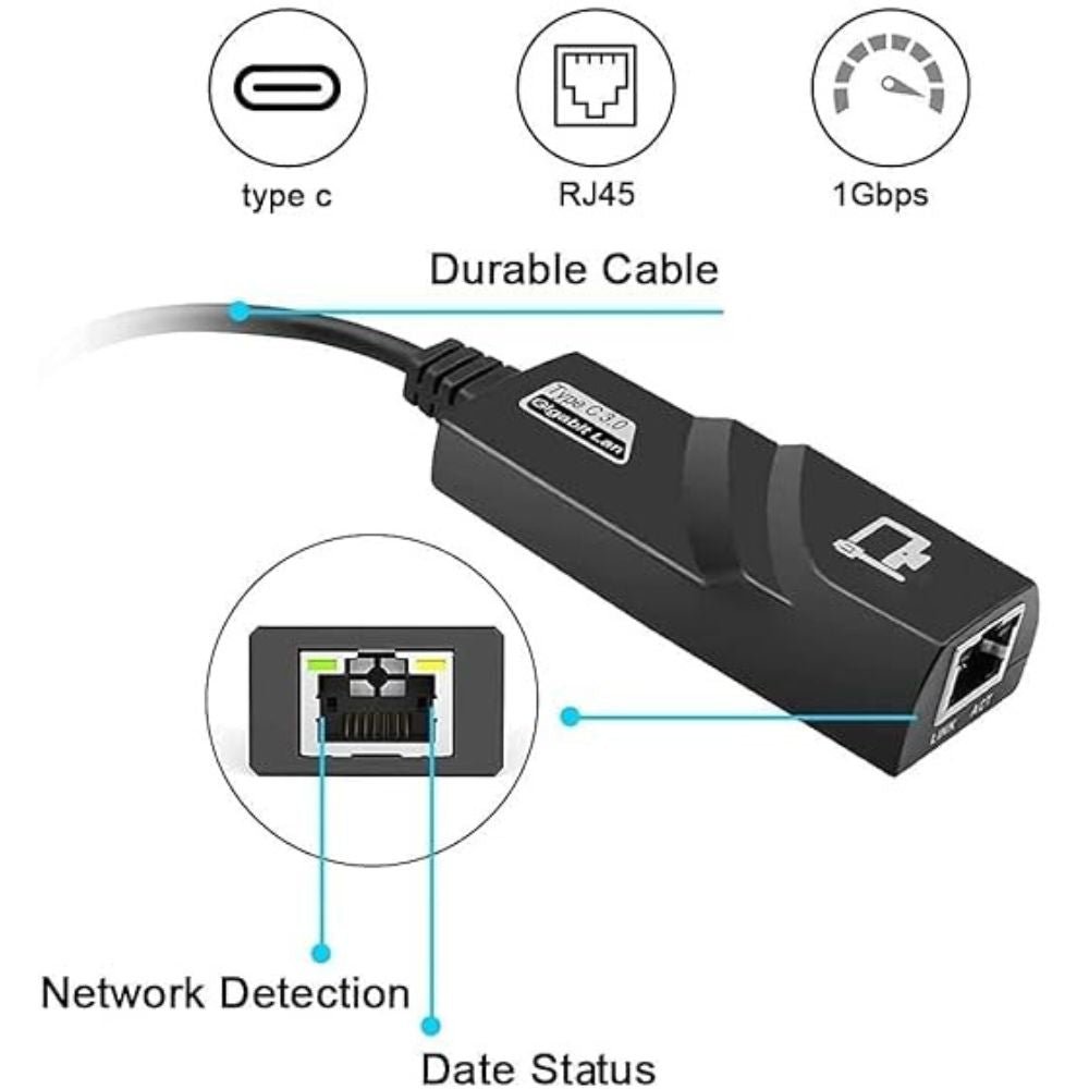 Speedx Sp-cg1000 Type-c Gigabit Lan Card 3.0 Ultra Fast 1000mbps