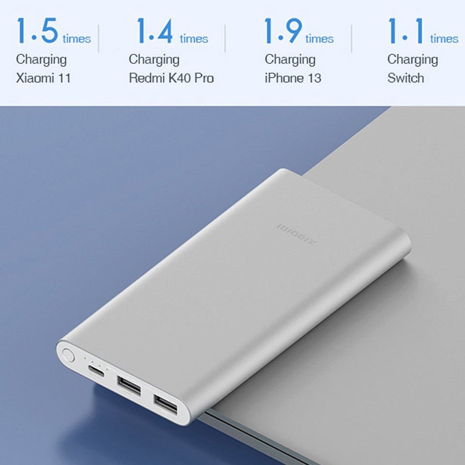 Xiaomi Mi 10000mah 22.5w Power Bank Usb-c Two-way Fast Charge Powerbank Portable Charger (silver)