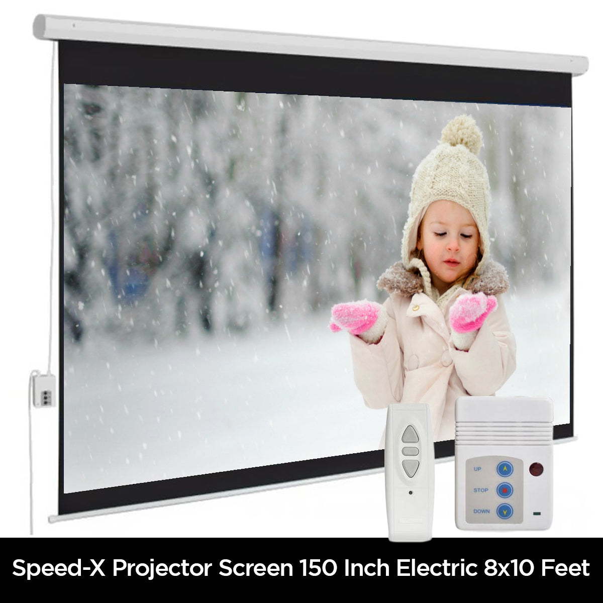 Projector Screen 150 Inch Electric Mortorised 8x10 Feet 4:3mw Speed-x