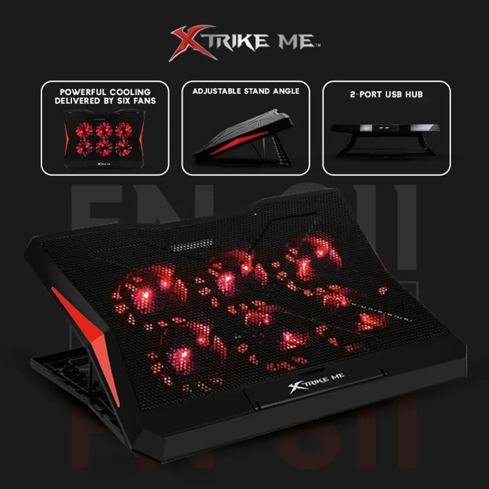 Xtrike Me Fn811 Laptop Cooling Pad 6 Fans 2 Usb Ports