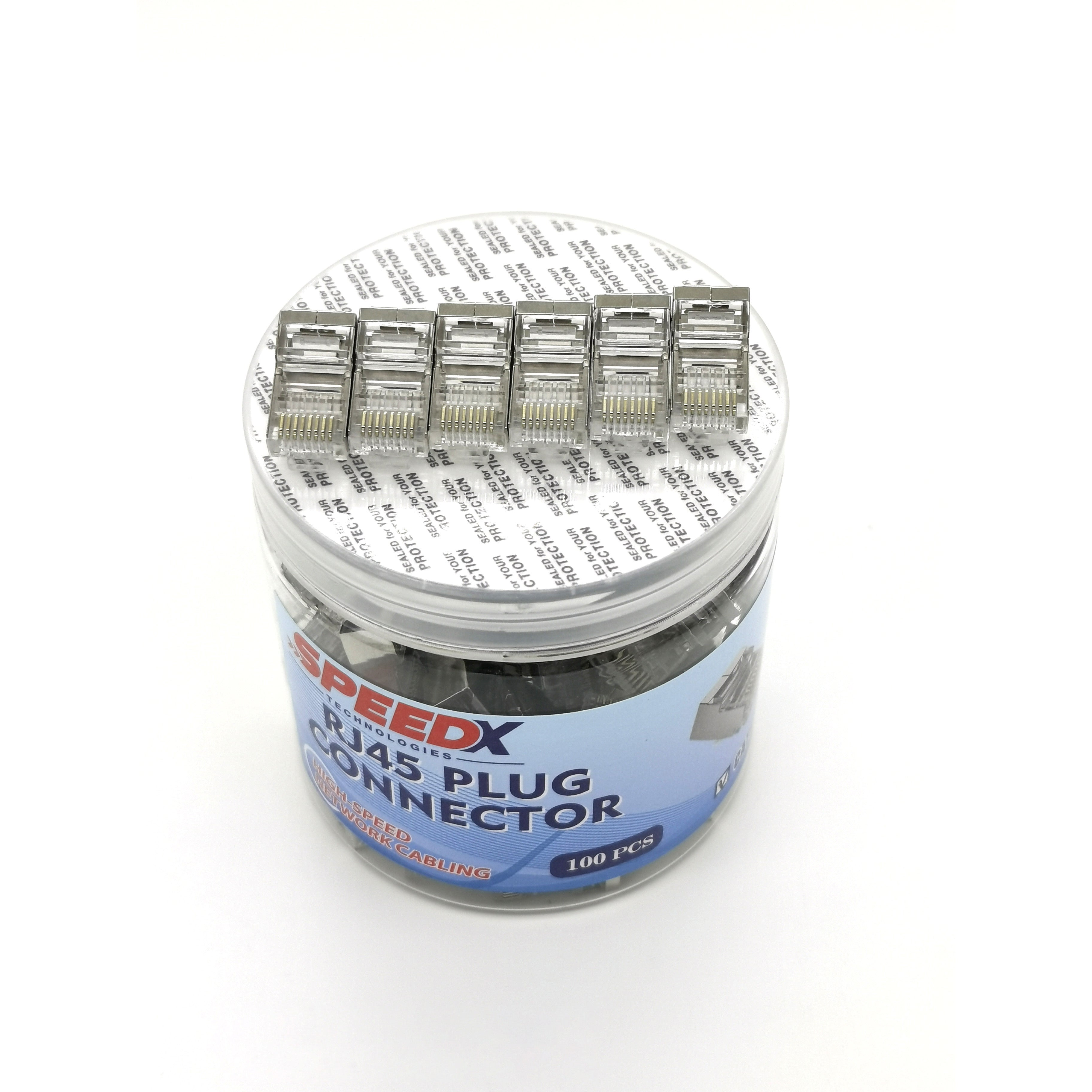 Speedx Cat6 Rj45 (fu) Ftp/stp Connector 100pcs (bottle Pack)