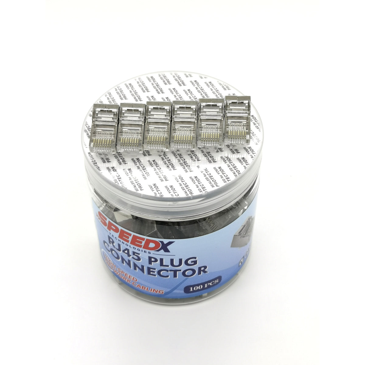 Speedx Cat6 Rj45 (fu) Ftp/stp Connector 100pcs (bottle Pack)