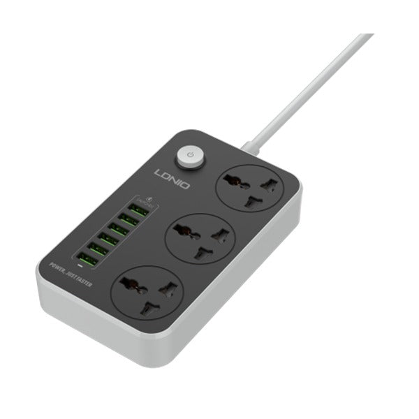 Ldnio Sc3604c 2500w Power Extension 3 Socket 3 Usb-a + 3 Usb-c 2m