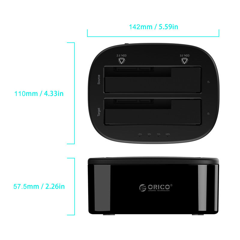 Orico (6228us3) 2.5/3.5 Inch Usb3.0 1 To 1 Hdd And Ssd Hard Drive Dock