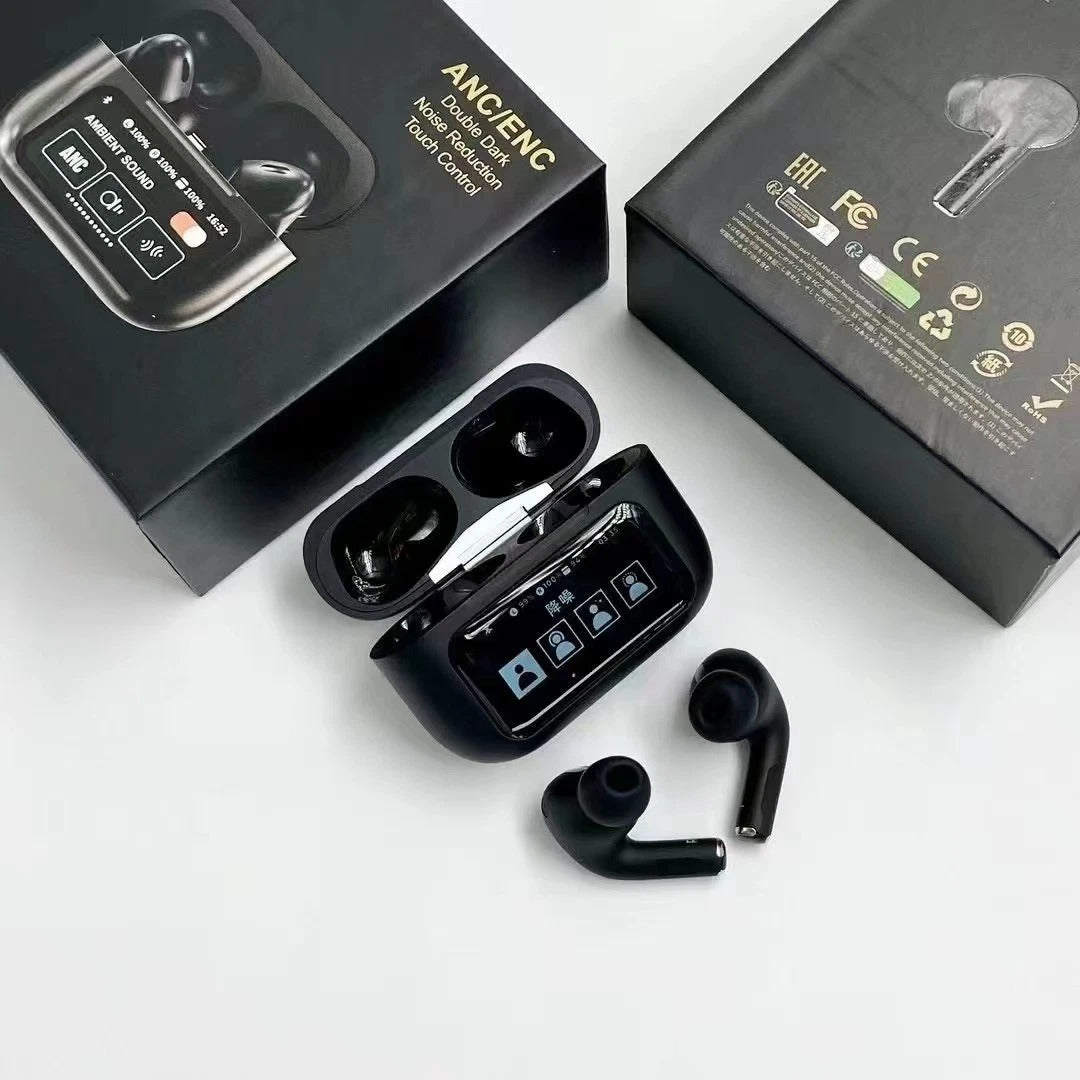 Black New A9 Pro Apple Airpods Anc/enc Zhongkelqnxun Touch Control Bt 5.4 Earbuds