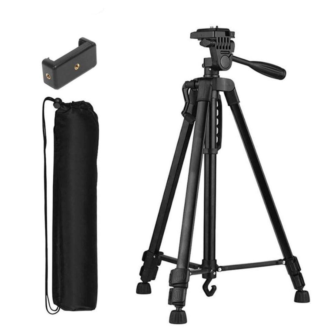 3366 Aluminium Tripod Stand (55-inch) With Mobile Phone Holder