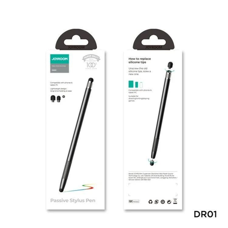 Joyroom Jr-dr01 Dual Tips Passive Stylus Pen For Phones & Tablets (black)