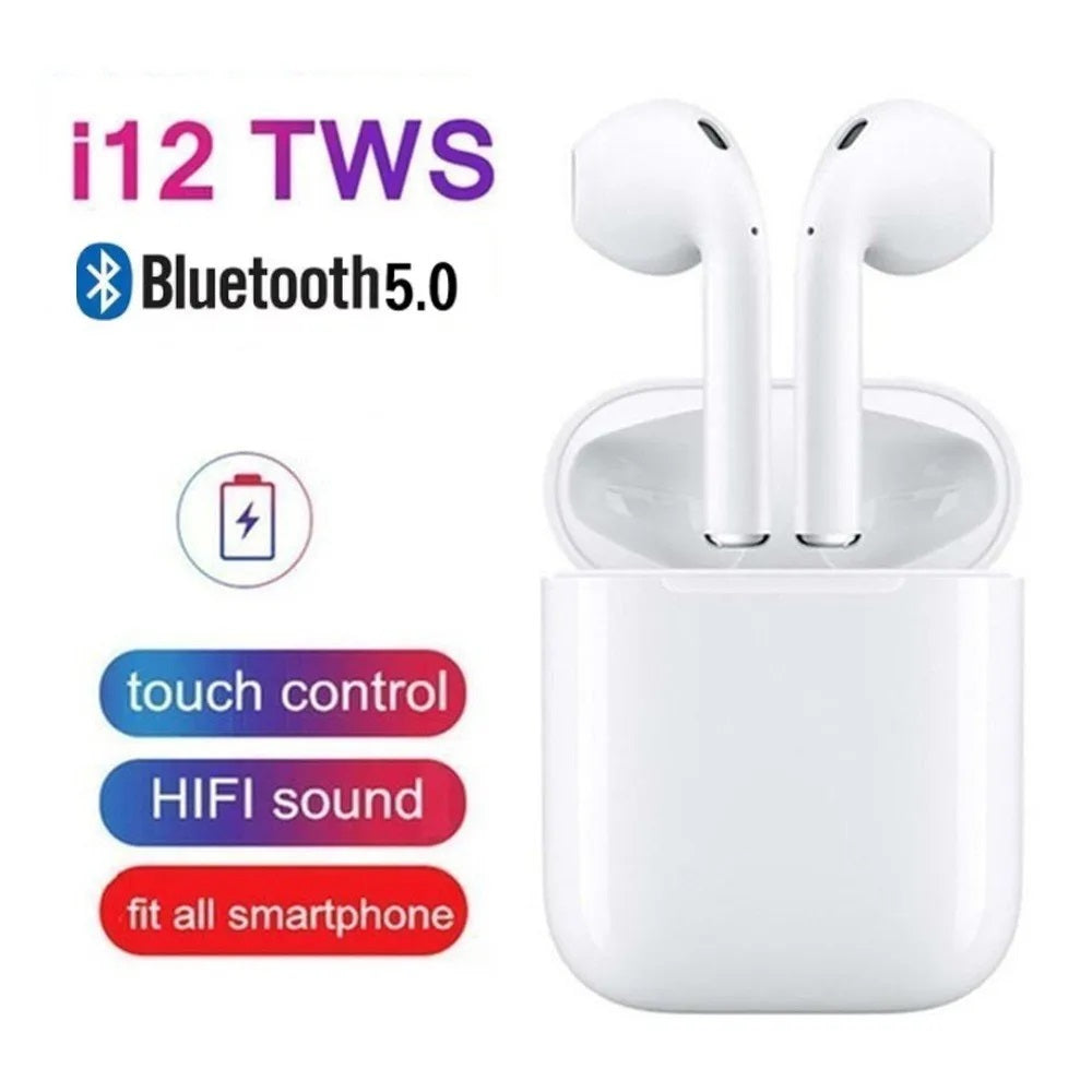 Twin I12 With Case Sensors Touch And Window Wireless Earphone V5.0
