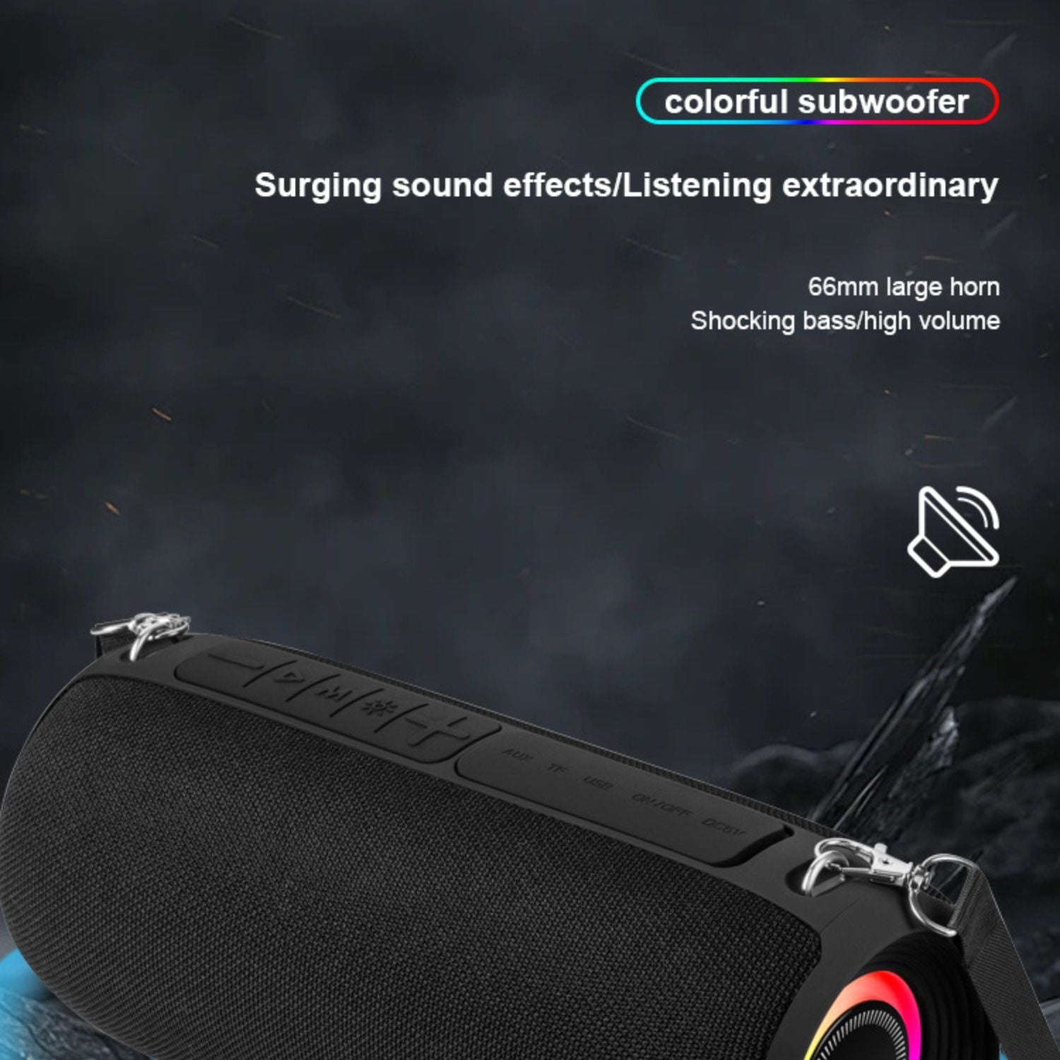 Kisonli Q28 10w Bt/fm/usb/tf/tws/rgb Bluetooth Super Bass Speaker