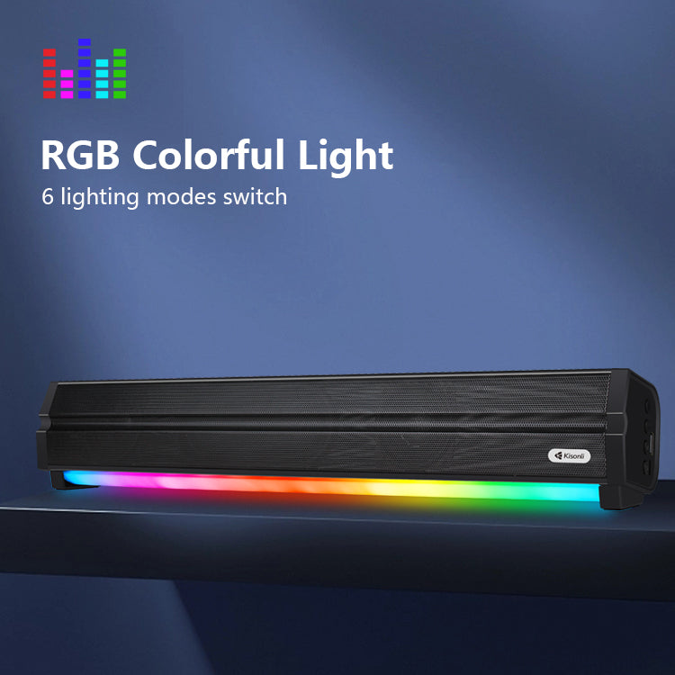 Kisonli Led-802 Rgb Wireless Bt 5.3 Modern Retro Design Soundbar