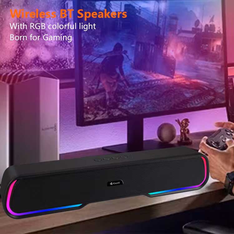 Kisonli Led-913 Sound Bar Bluetooth Gaming Colorful Light Speaker With Rgb Light
