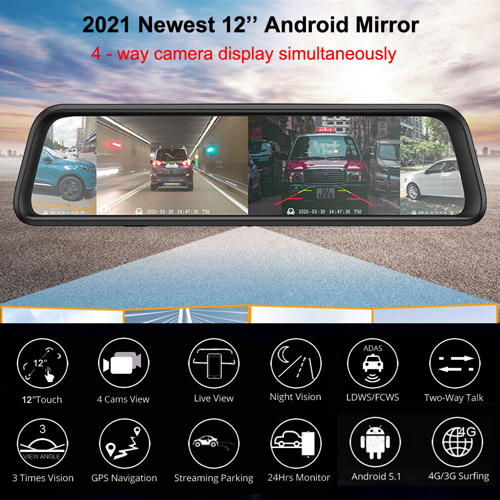 L830 Car Dvr Mirror Dual Camera Front/back 1080p