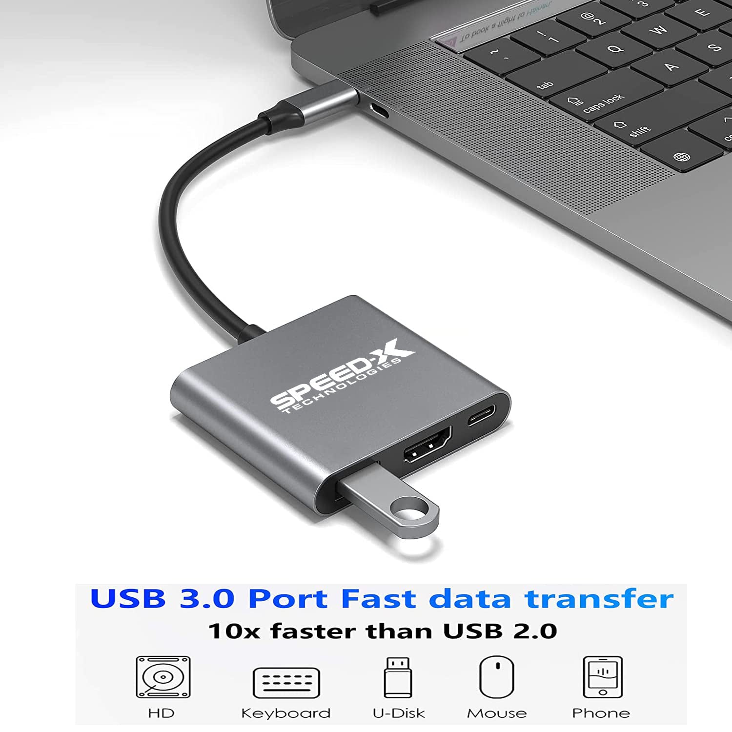 Speed-x Sp-tc03a Type C 3.1 To Otg+hdmi+usb3.0