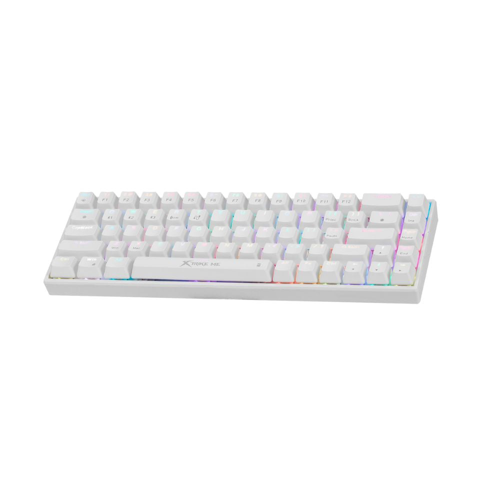 Xtrike Me Gk-994w Rgb 68 Key Bt 2.4ghz Wireless Gaming Keyboard White