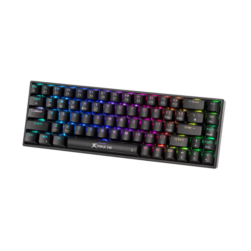 Xtrike Me Gk-994w Rgb 68 Key Bt 2.4ghz Wireless Gaming Keyboard Black