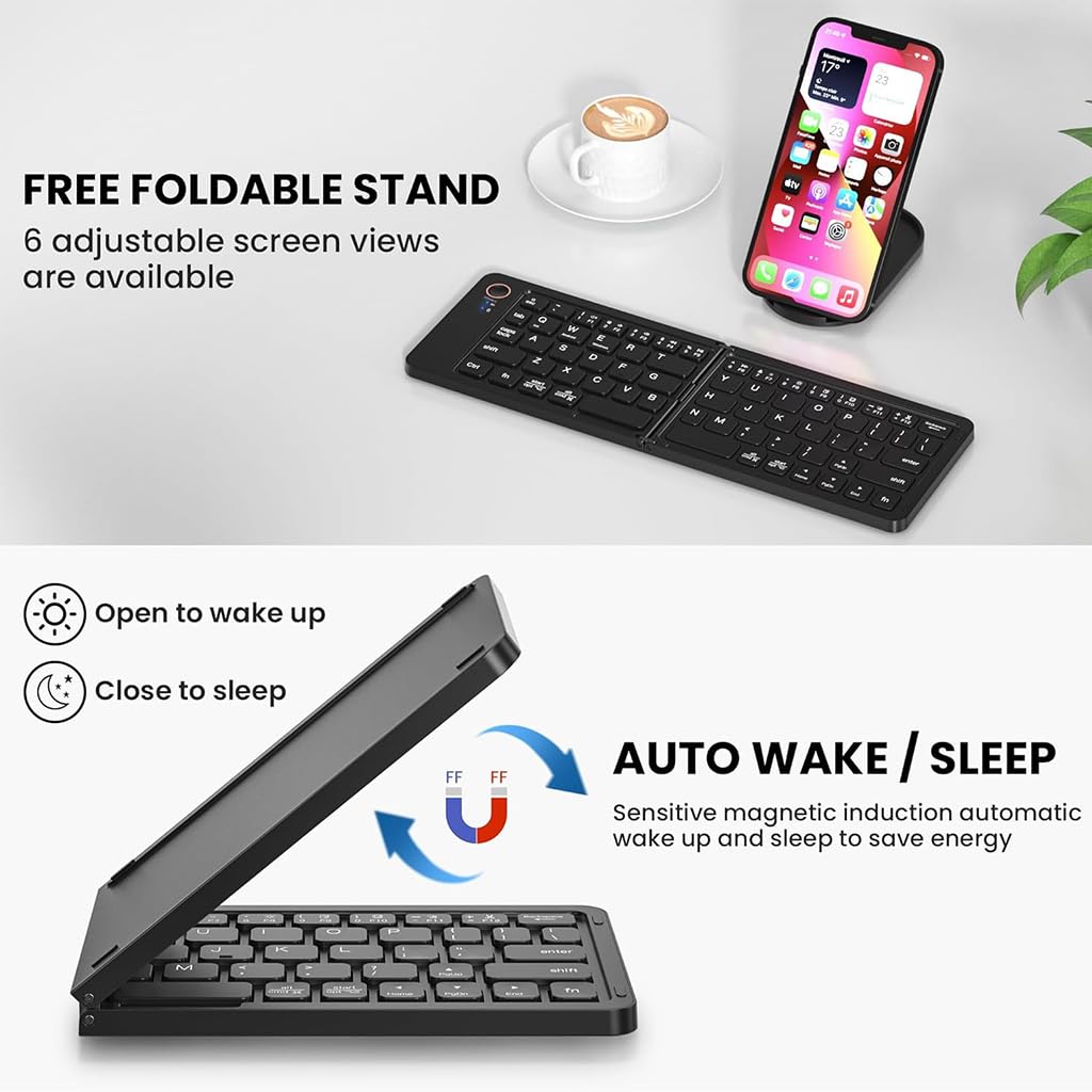 B023 11 Inch Foldable & Rechargeable Bluetooth Keyboard