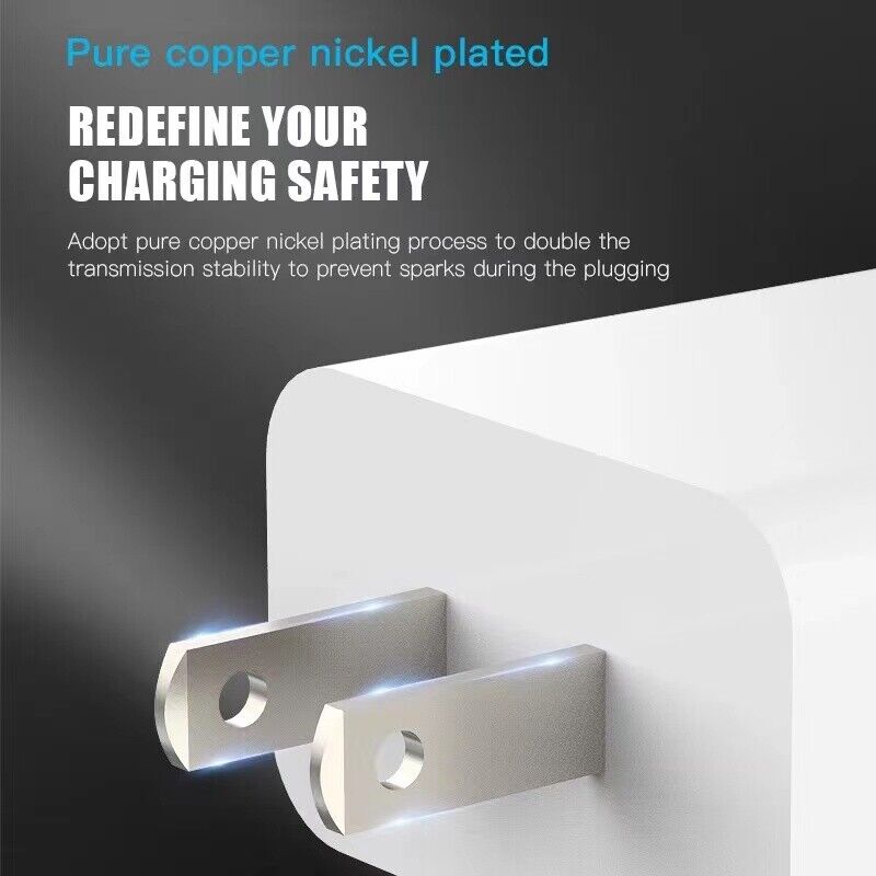 Iphone Usb-c Pd 20w Power Adapter Charger 2 Pin (usa Pin) With Cable