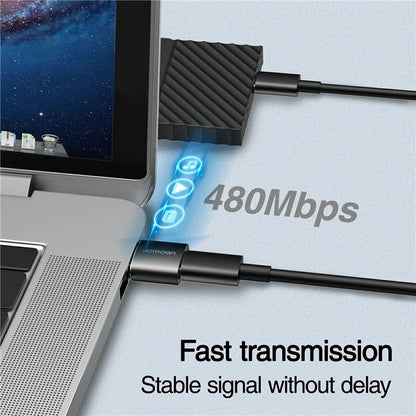 Joyroom S-h152 Usb Male To Type-c Female Adapter 2pcs Black