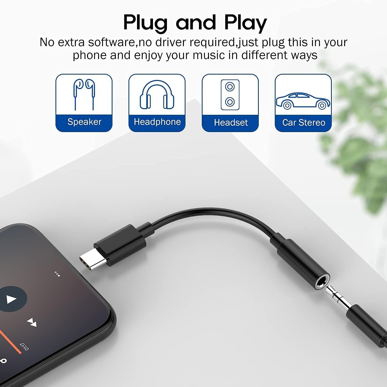 Usb Type-c To 3.5 Mm Headphone Jack Adapter