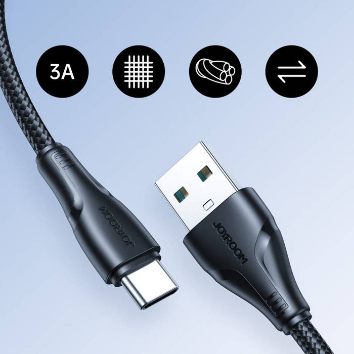 Joyroom S-uc027a11 Surpass Series 3a Usb-a To Type-c Fast Charging Data Cable 3m-black