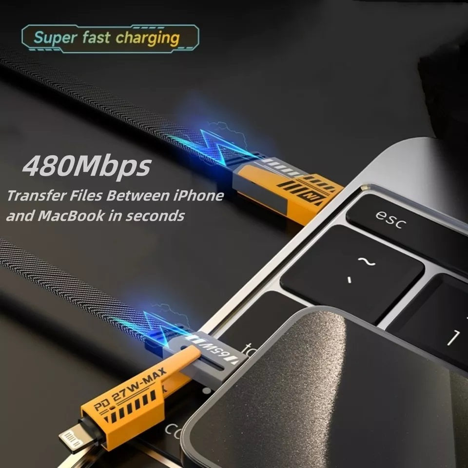 4 In 1 Multi Usb Pd Charging Cable (type-c To C, C To Lightning, Usb To C, Usb To Lightning)