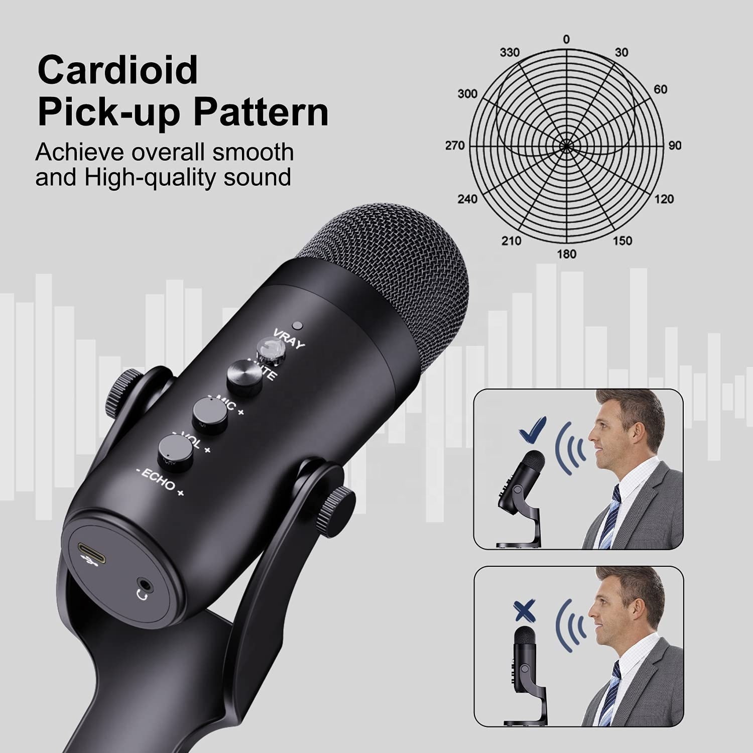 Jmary Mc-pw8 Professional Usb Microphone For Podcasting With Noise Reduction