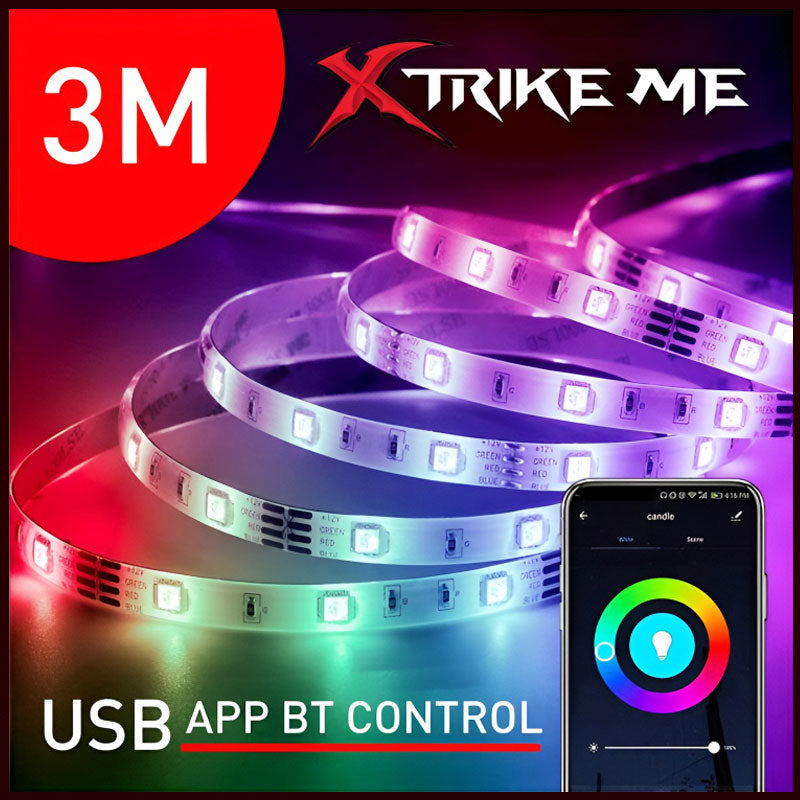 Xtrike Me Ht-5050-b3 Bluetooth V4.2 Rgb Led Strip With App Control