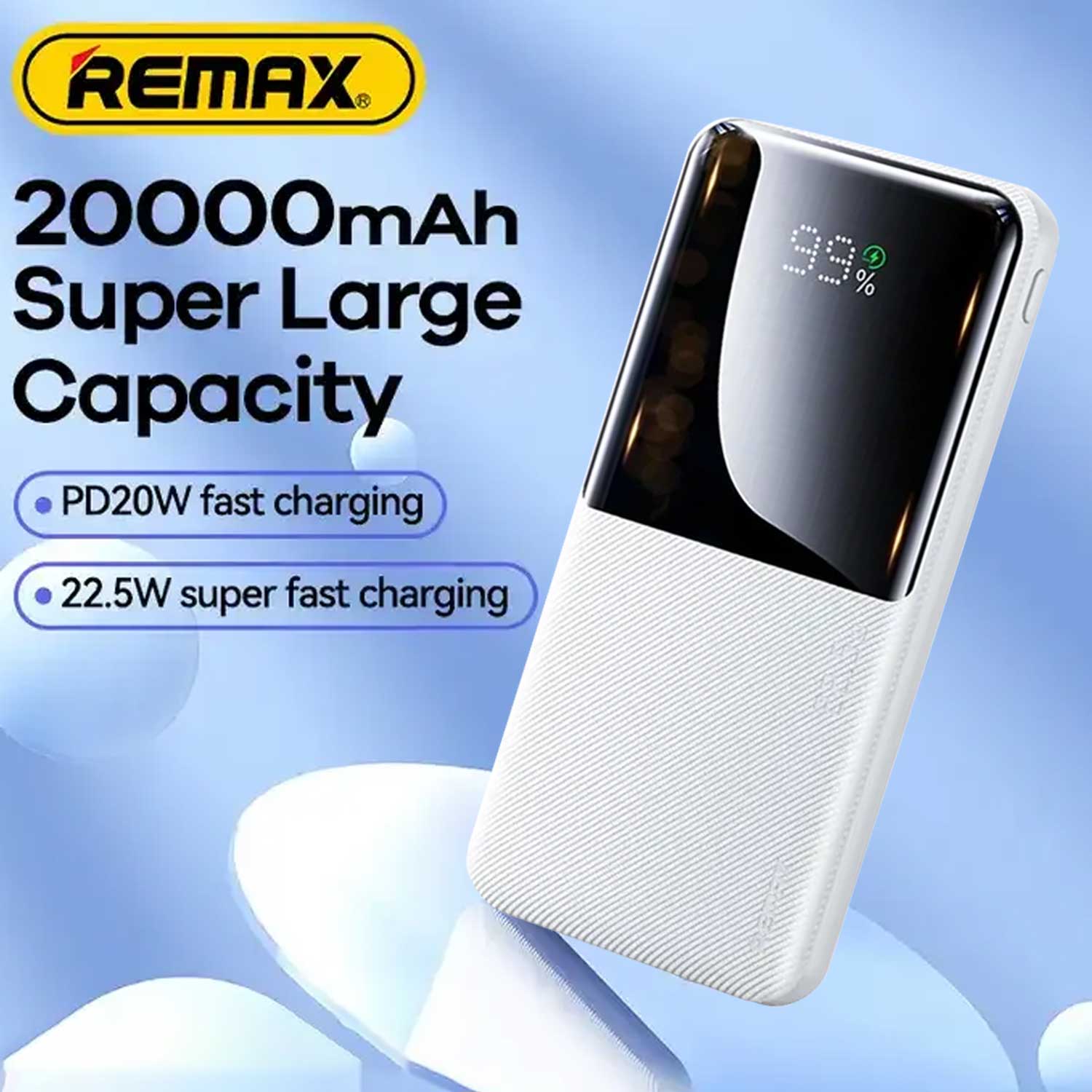 Remax Rpp-623 Power Bank 20000mah 20w+22.5w Pd+qc White