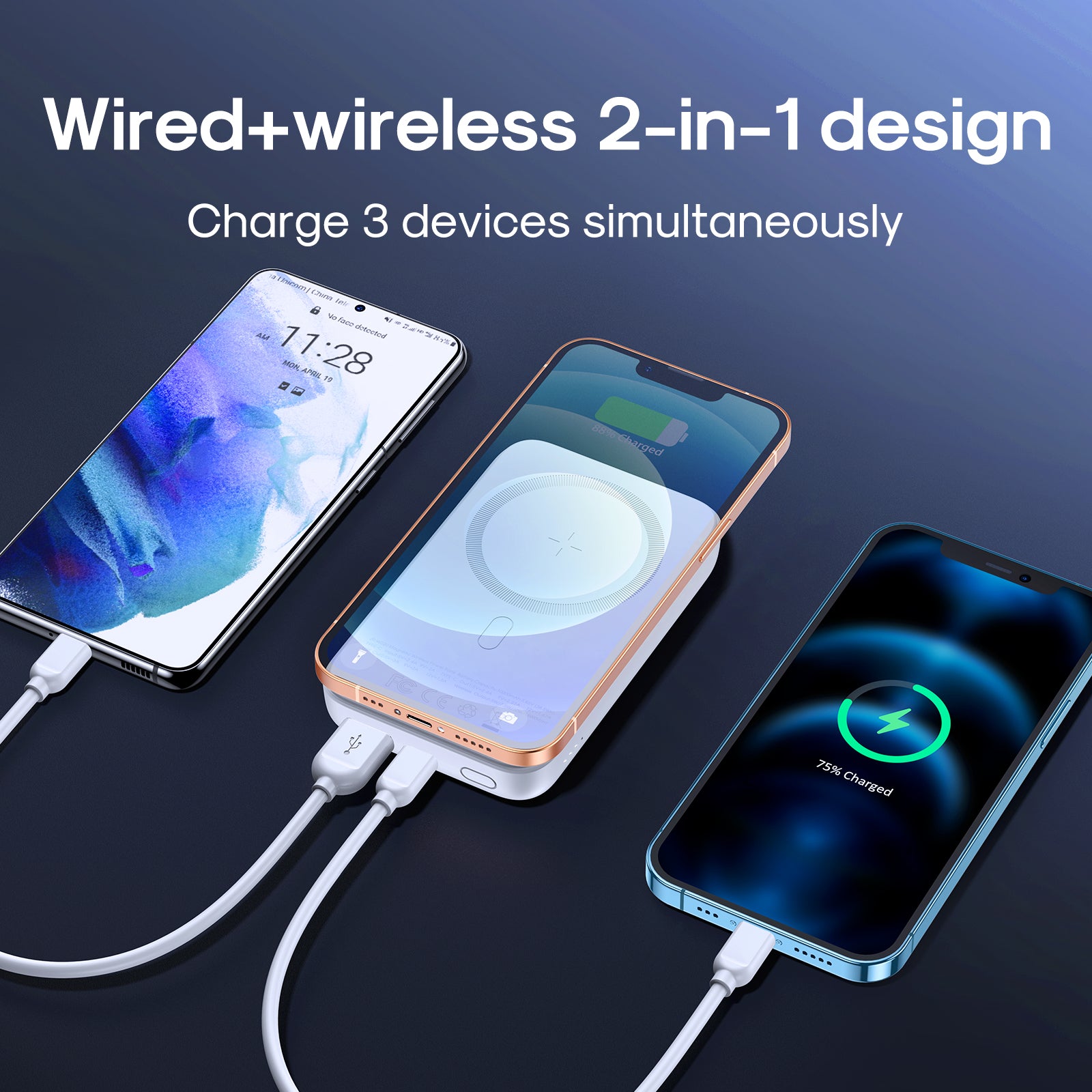 Joyroom Jr-w020 20w Wireless Power Bank 10000mah White
