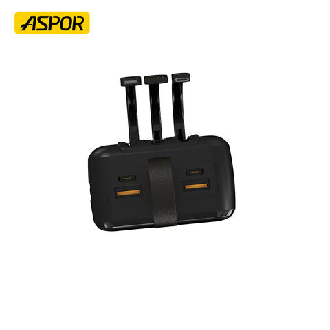 Aspor A317 22.5w 30000mah Fast Charging Power Bank With 3 Cables Black