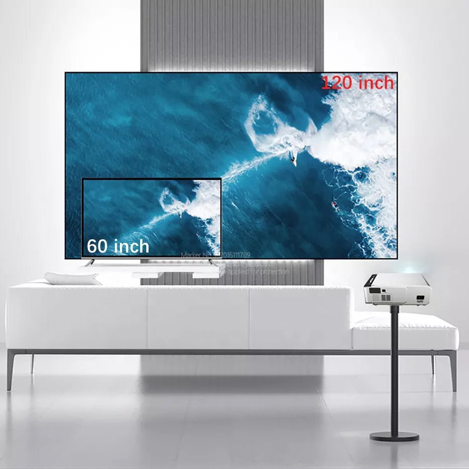 T6 Android 10.0 V Wifi Smart Optional Support 1080p Hd Led Portable Projector Silver