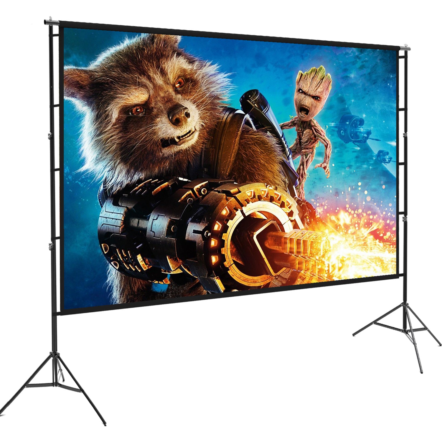 Projector Screen 150 Inch Tripod Potable Double Stand 8x10 Feet 4:3mw Speed-x