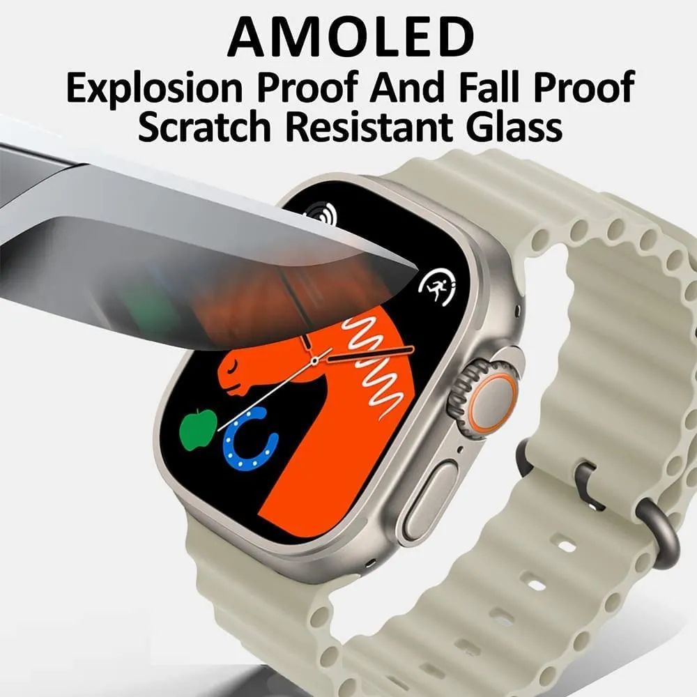 Hk10 Ultra-a Smartwatch 2.02 Inches Large Screen With Wearfit Pro App 2 Straps Silver