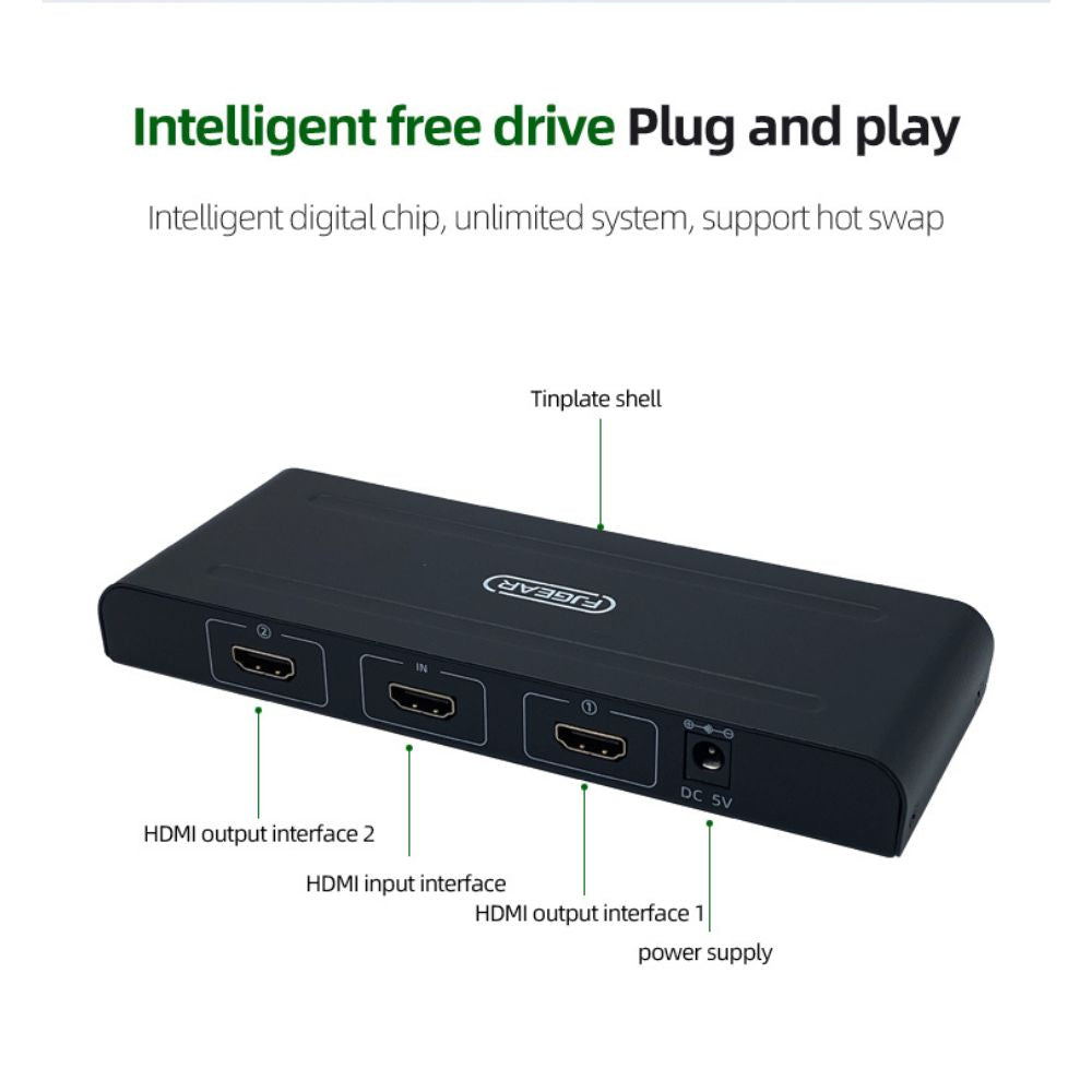 Speed-x Fj102 Hdmi Splitter 2 Port 4k Big Size