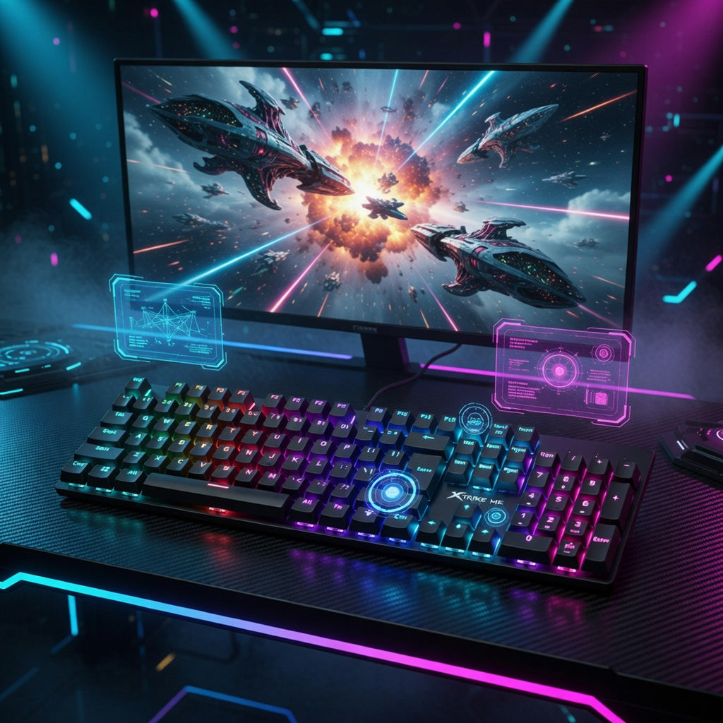 Xtrike Me Gk-803 En 104 Mechanical Keys Gaming Keyboard Black