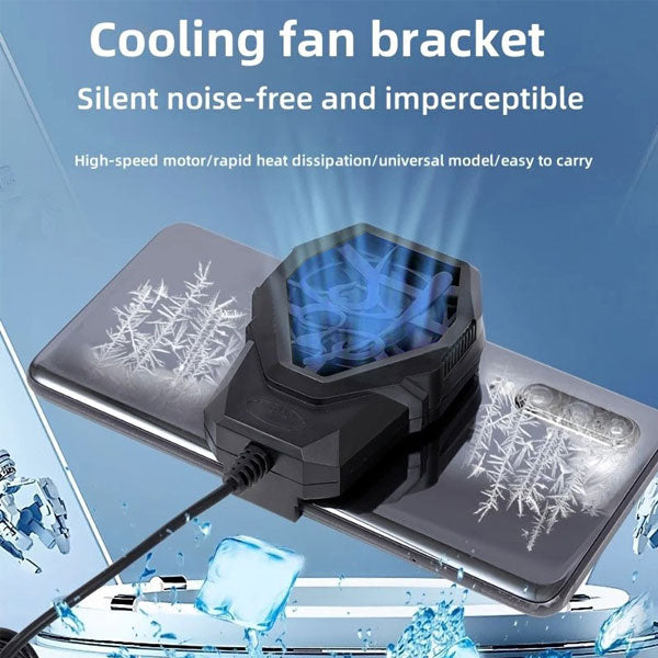S-72 Portable Mobile Phone Quiet Cooling Fan Heat Diffuser Radiator  With Light
