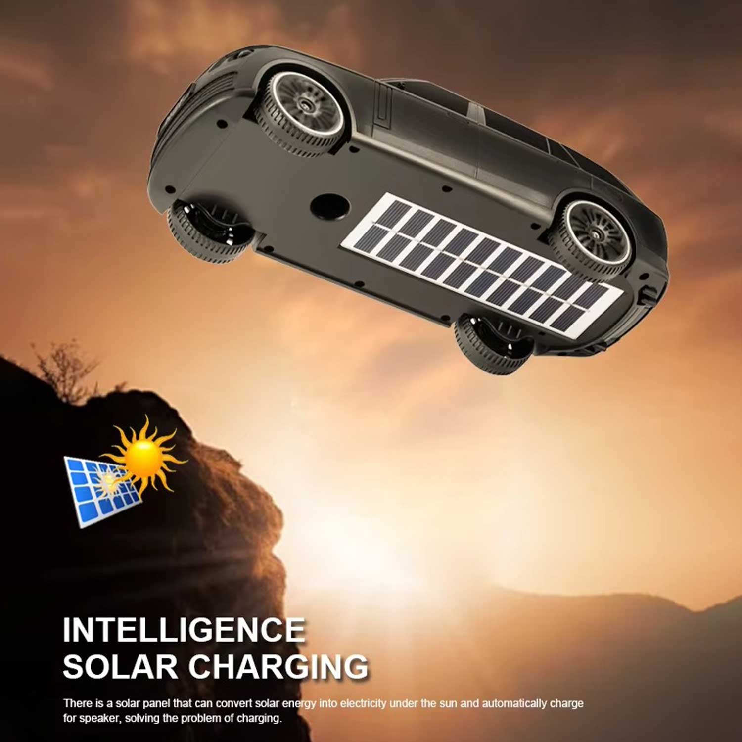 Kisonli B3 Solar Car Charging Stereo Flashlight 10w Super Bass Speaker
