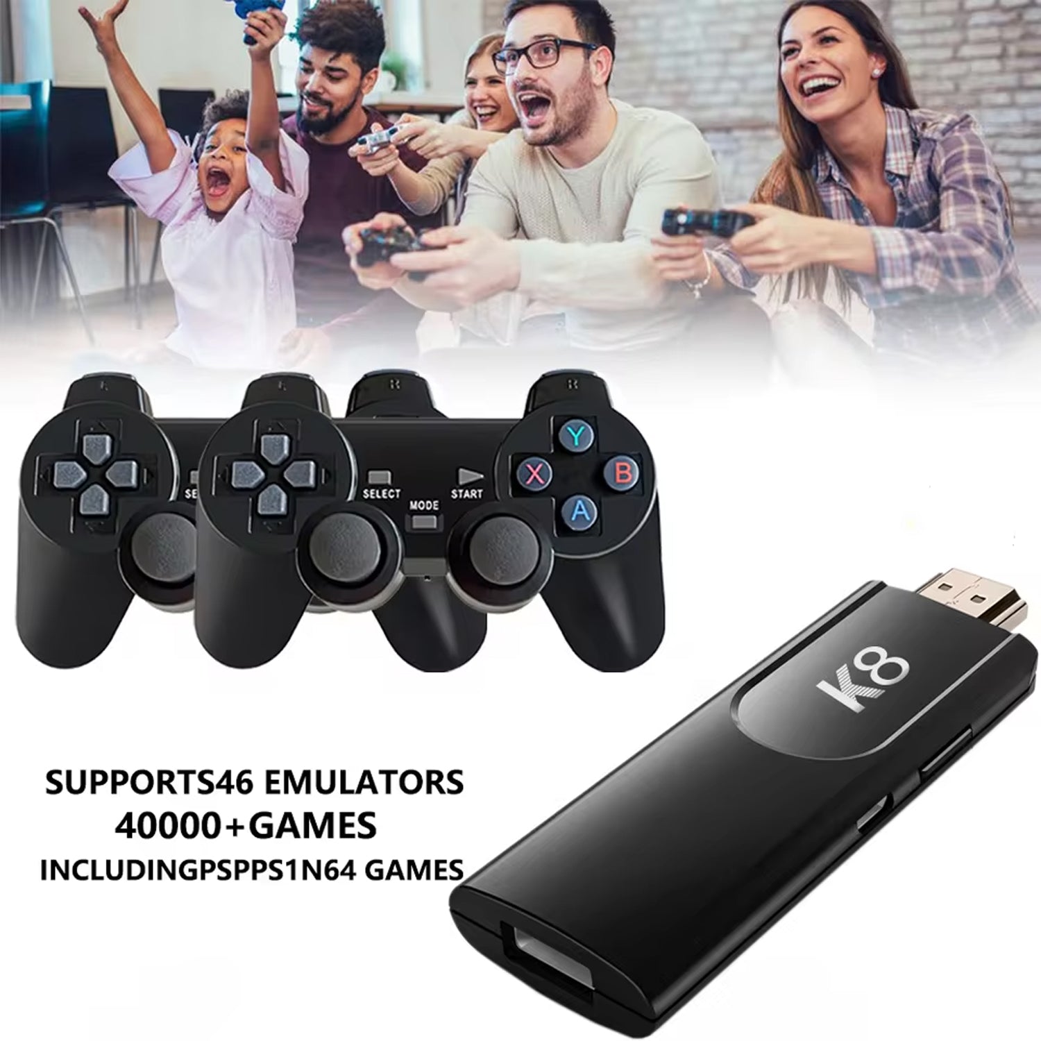 New K8 64gb Game Stick 4k Hd Video 40000+ Games 40+emulators