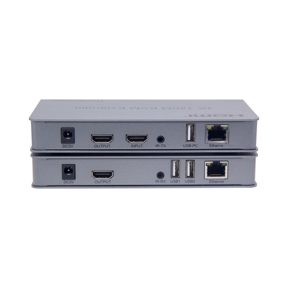 Hdmi 4k Kvm Extender 120m Cat5e/6 With Usb, Ir & Audio