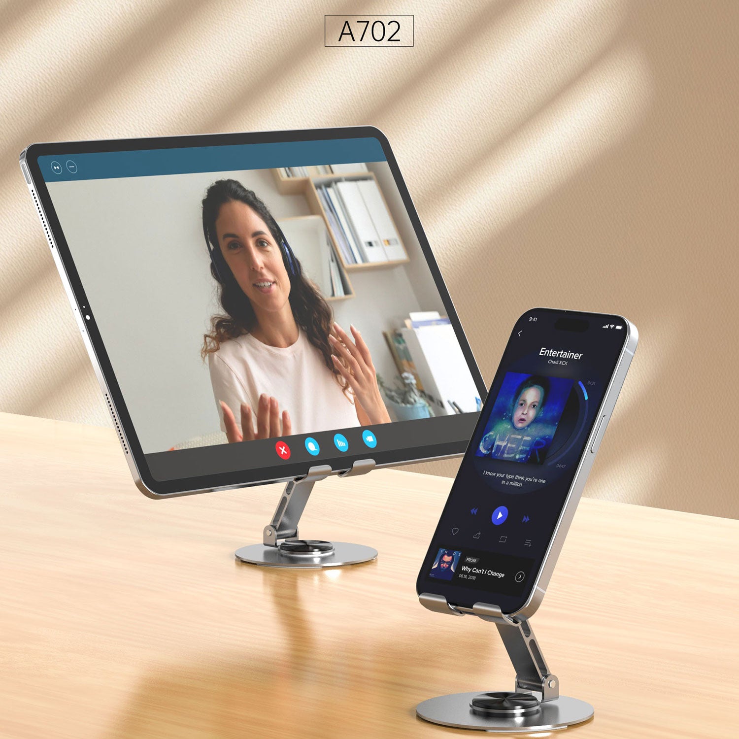 Aspor A702 Foldable Mobile Phone & Tablet Desktop Stand