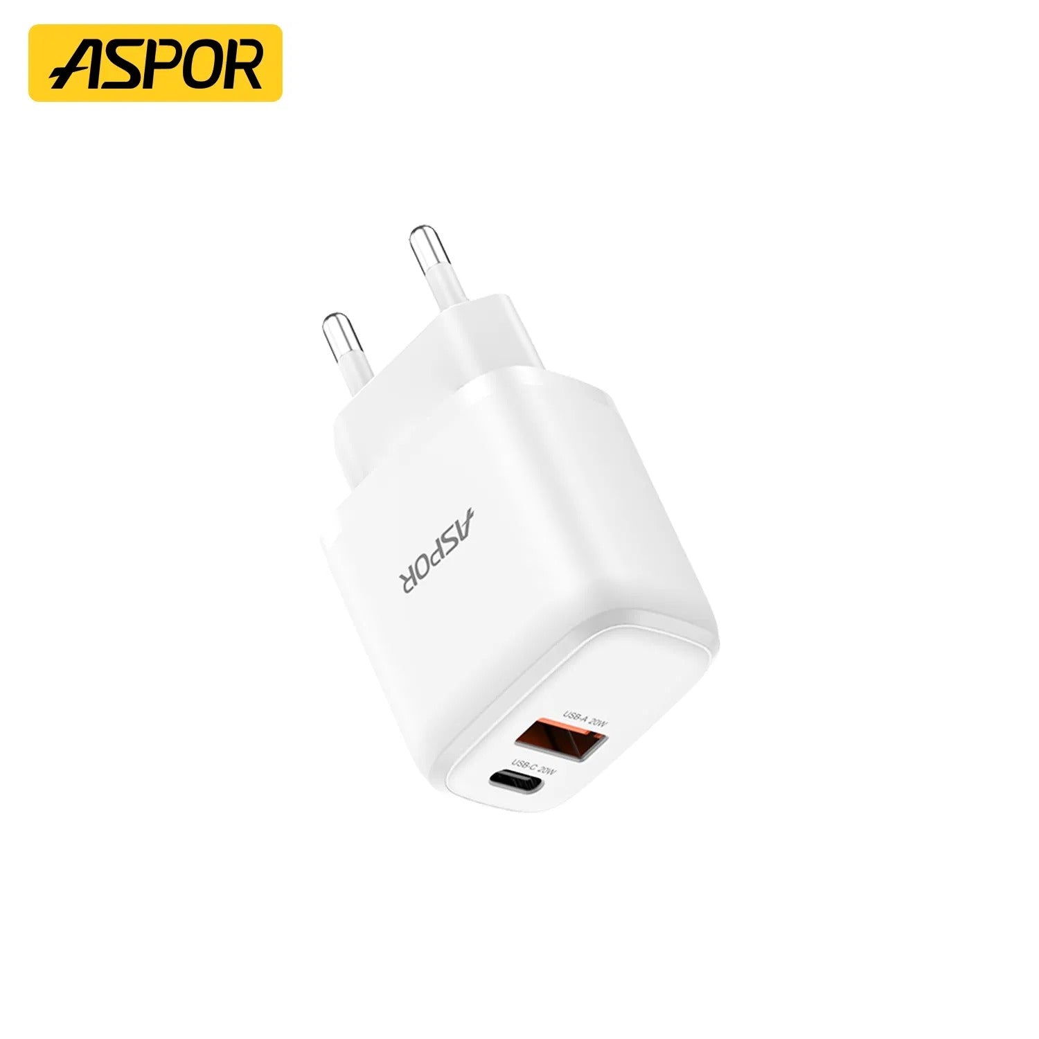Aspor A821eu 20w Pd & Qc Dual-port Fast Charger (eu Plug)