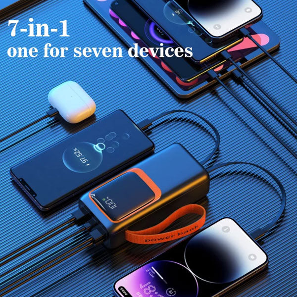 Aspor A350 22.5w 50000mah Fast Charging Type-c Micro Ios 7 Output With Built-in Flashlight Power Bank