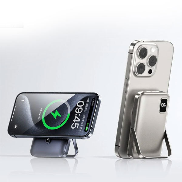 Remax Rpp-695 3 In 1 (15w M/w) 22.5w + Pd 20w Power Bank With Foldable Stand Grey